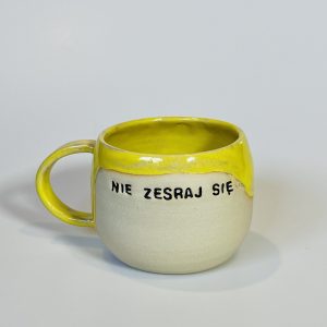 Kubek „Nie zesraj się” – żółty