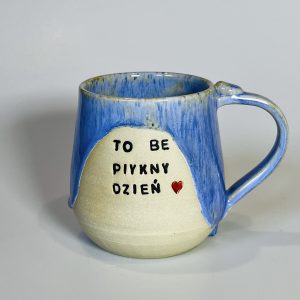 Kubek „To be piykny dzień / Nie zesraj się” – jagodowy – 430 ml